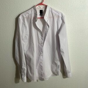Mandarin collar dress shirt